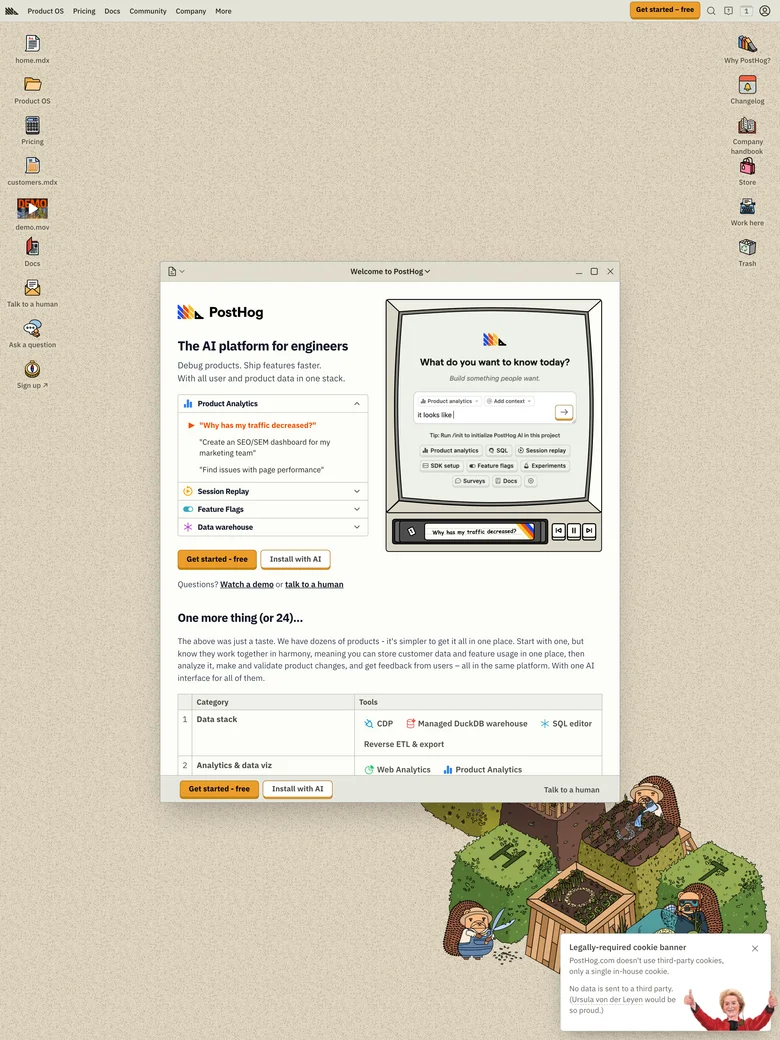 Screenshot of PostHog